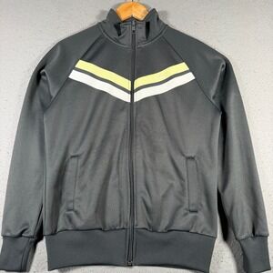 Vintage Nike Athletic Dept Track‎ Jacket Full Zip Gray Stripe Women's Large Y2K